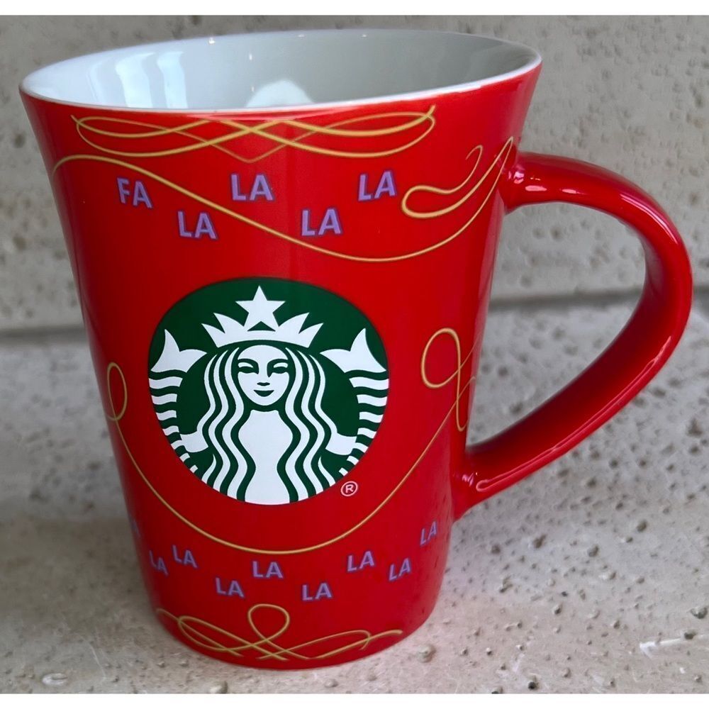 STARBUCKS COFFEE Mug Mermaid Siren Limited Holiday Edition Fa La La La La
